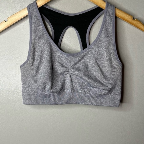 Aerie Real Me Lightly Lined Scoop Neck Sports Bra - Gray - Size Small - Picture 1 of 4